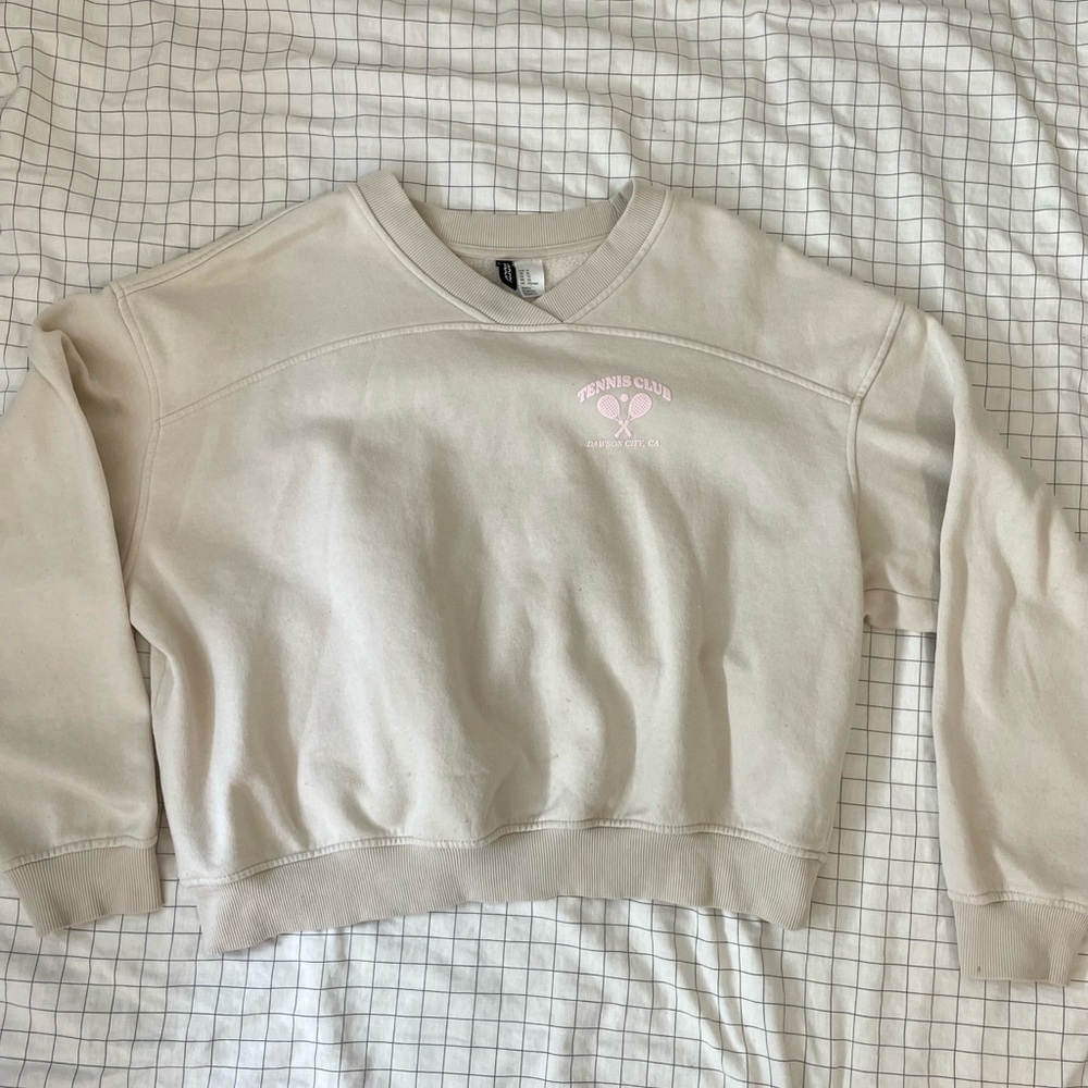 beige cutout sweatshirt